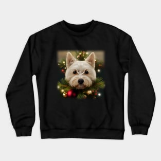 Westie Christmas tree dog Crewneck Sweatshirt